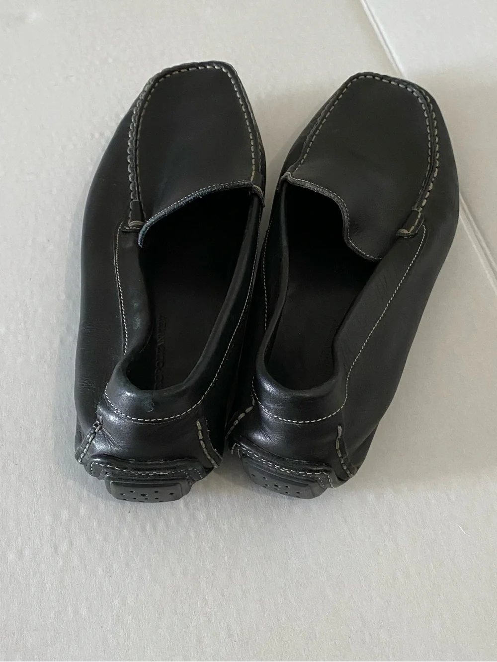 Metropolitan View Men's Black Leather Slip-On Loafers Size 13